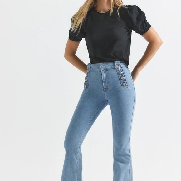 Derek Lam 10 Crosby Robertson Flare Denim Sailor Jeans Wm Size 27 NWT LAST PAIR - Picture 4 of 11